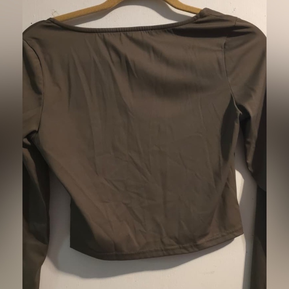 Elegant Brown Long Sleeve Bodysuit - Picture 7 of 10